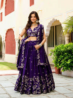Lehenga Mart Designer Indian Wedding Lehenga Choli-Blue | Grocsy