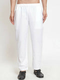 Jompers Men White Solid Pyjamas | Grocsy