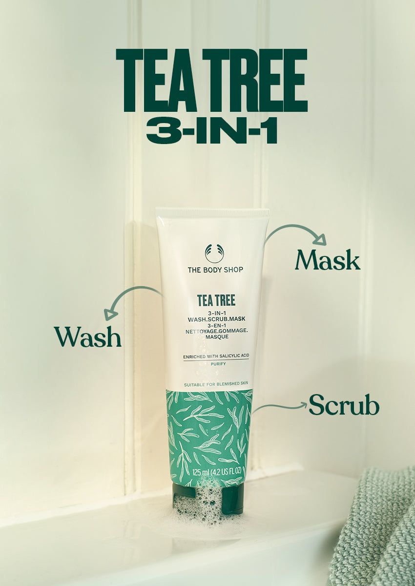 The Body Shop Tea Tree 3 IN 1 Wash Scrub Mask | Grocsy