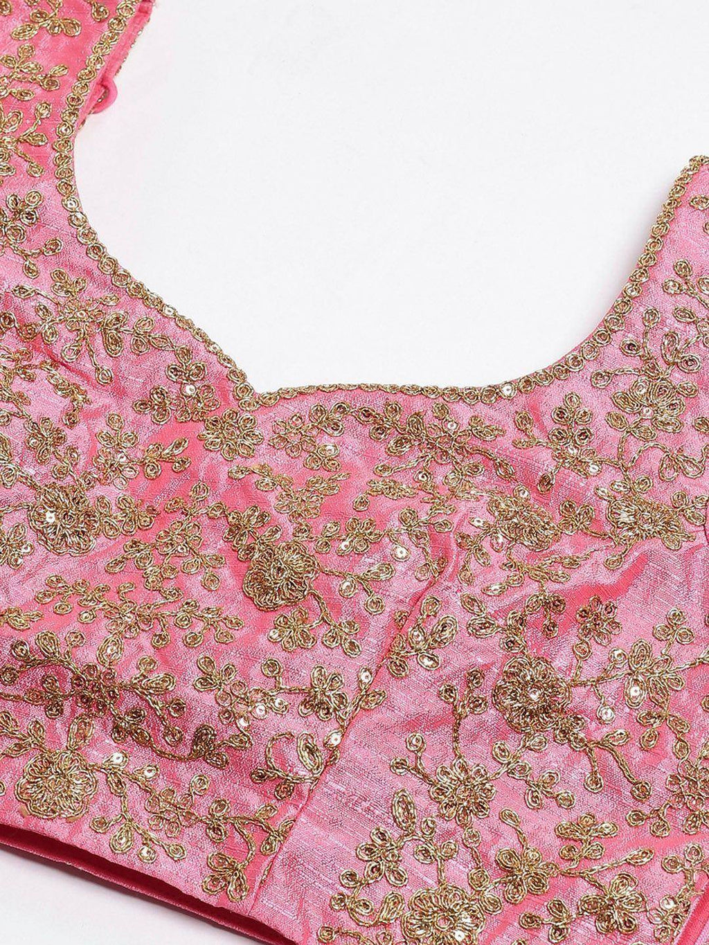 Tulsi Art Purple & Pink Semi-Stitched Myntra Lehenga & Unstitched Blouse With Dupatta | Grocsy