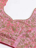 Tulsi Art Purple & Pink Semi-Stitched Myntra Lehenga & Unstitched Blouse With Dupatta | Grocsy
