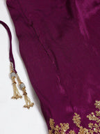 Tulsi Art Purple & Pink Semi-Stitched Myntra Lehenga & Unstitched Blouse With Dupatta | Grocsy