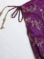 Tulsi Art Purple Semi-Stitched Myntra Lehenga & Unstitched Blouse With Dupatta | Grocsy