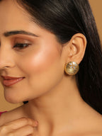 Nuyug 22K Gold-Plated Floral Motif Stud Earrings | Grocsy