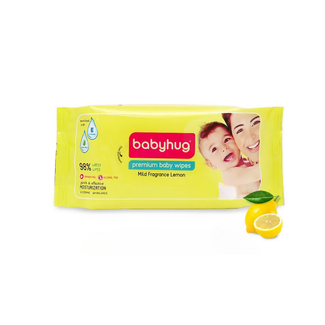 Babyhug Premium Water Baby Wet Wipes with Lemon Scent | Grocsy
