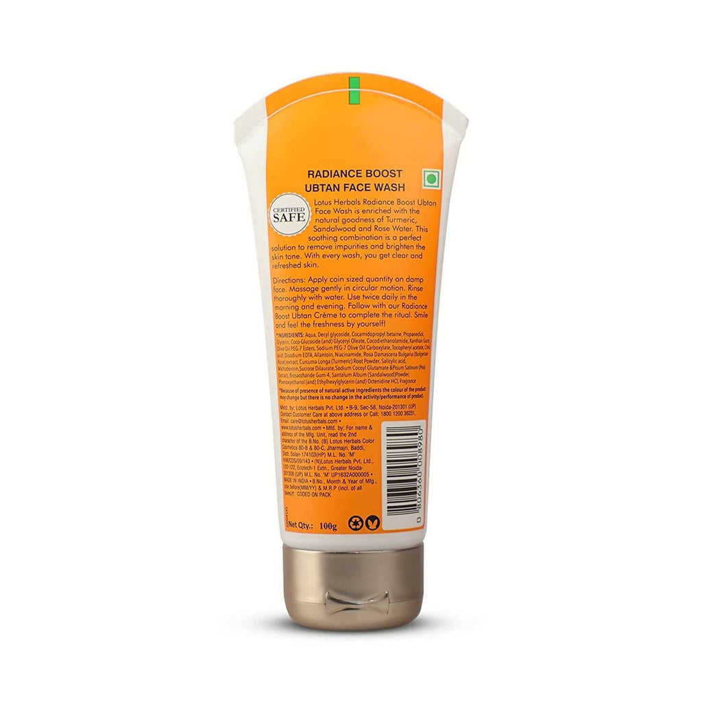 Lotus Herbals Radiance Boost Ubtan Facewash | Grocsy