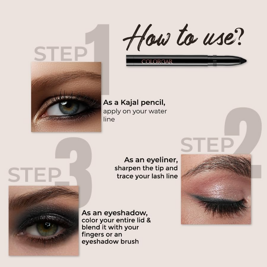 Colorbar Ultimate Stunner Kajal Black Beauty - 01 | Grocsy