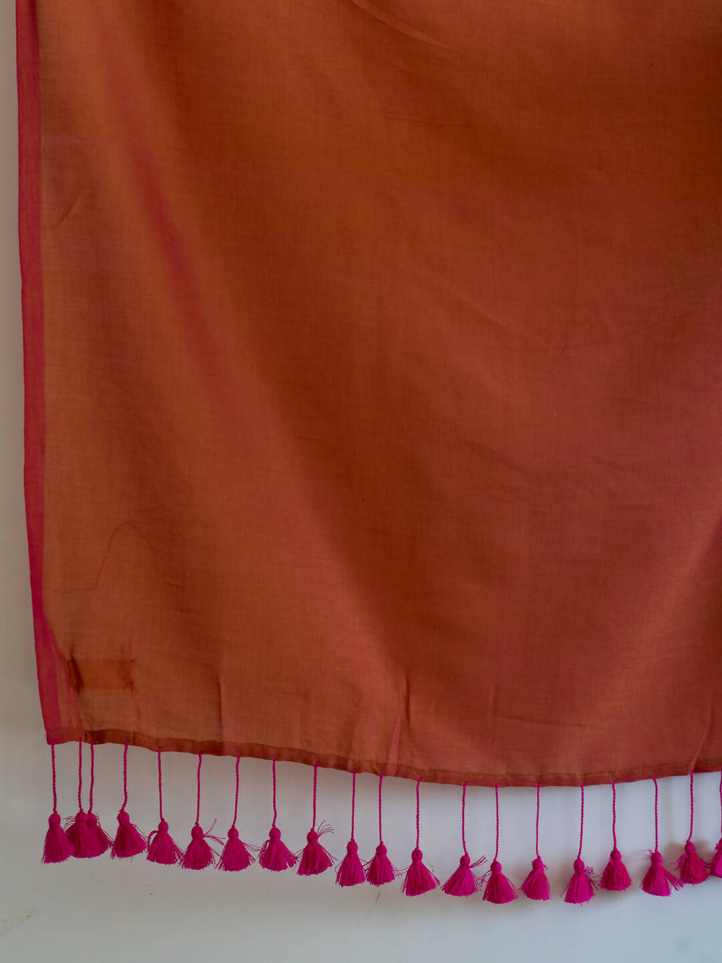 Suta Orange Solid Cotton Blend Saree | Grocsy