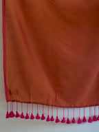 Suta Orange Solid Cotton Blend Saree | Grocsy