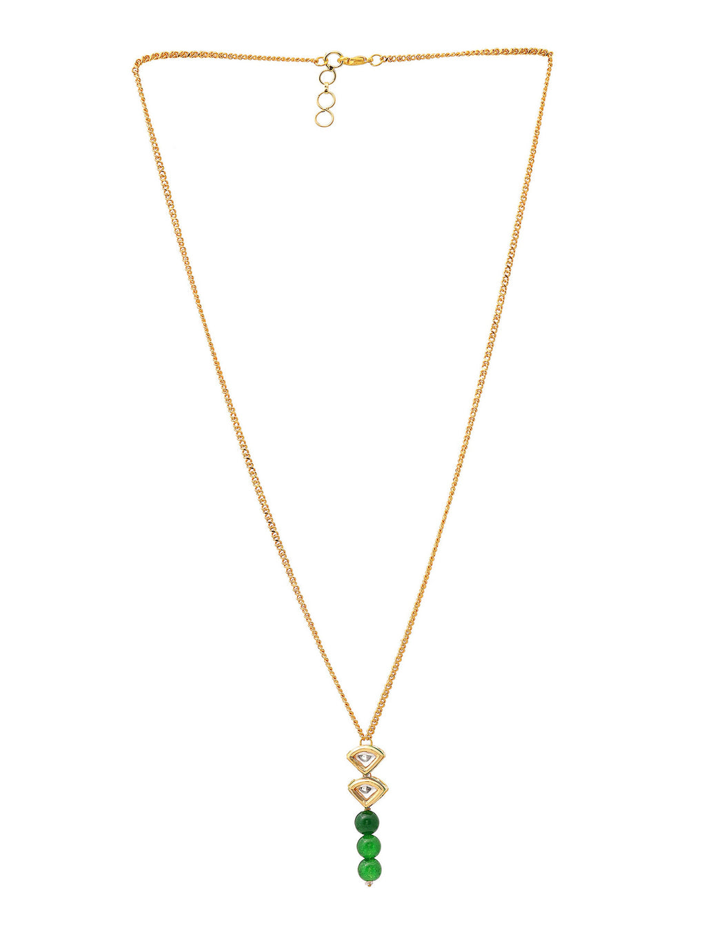 Ruby Raang Green Aventurine Kundan Necklace | Grocsy