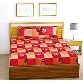 Cotton Double Bedsheet with 2 Pillow Covers | Grocsy