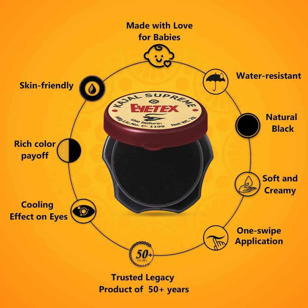 Eyetex Kajal Supreme Paste, Black | Grocsy