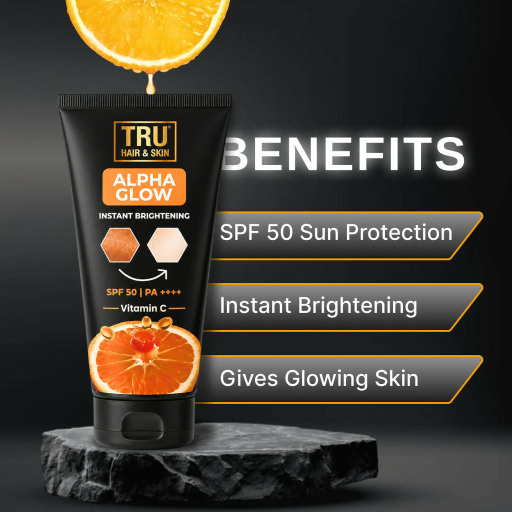 Tru Hair & Skin Alpha Glow Instant Brightening Spf 50 Pa+++ | Grocsy