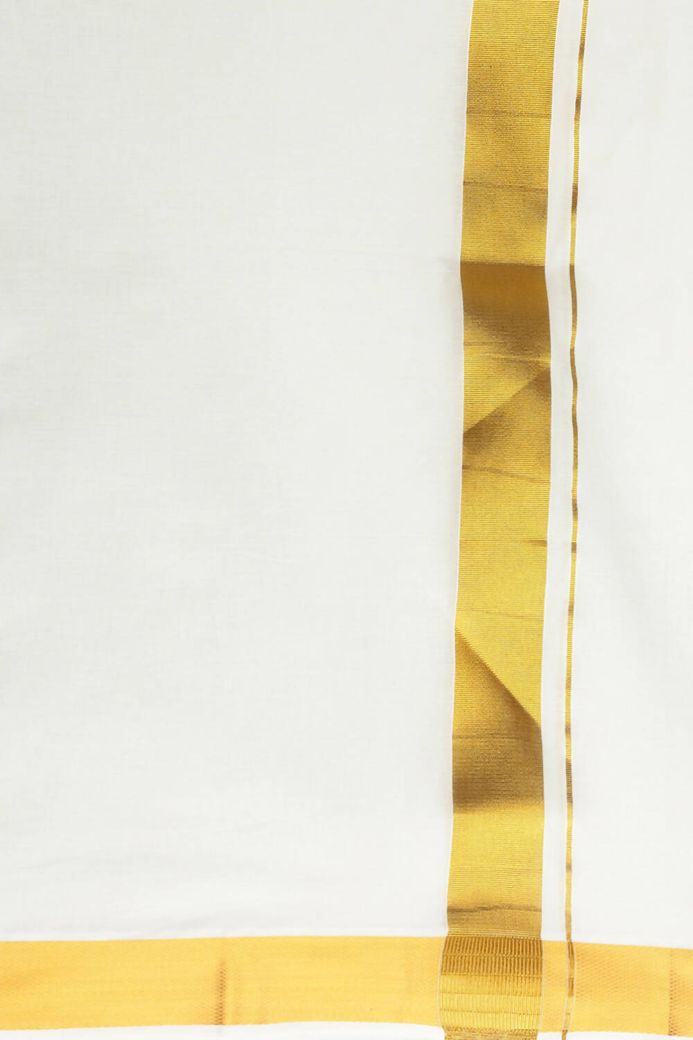 Ramraj Cotton Mens Cotton 1 1/2 " Gold Jari Dhoti - Kora | Grocsy