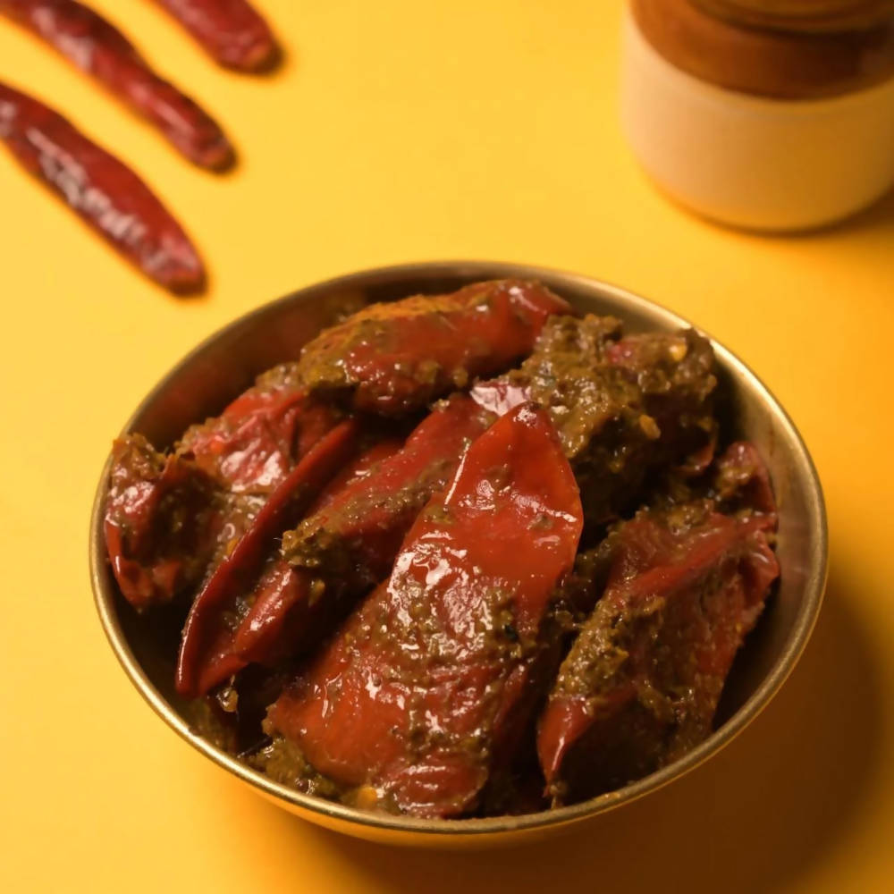 The State Plate Banarasi Stuffed Red Chilli Pickle | Grocsy
