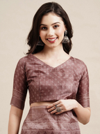 Saree Mall Mauve & White Floral Art Silk Sarees | Grocsy