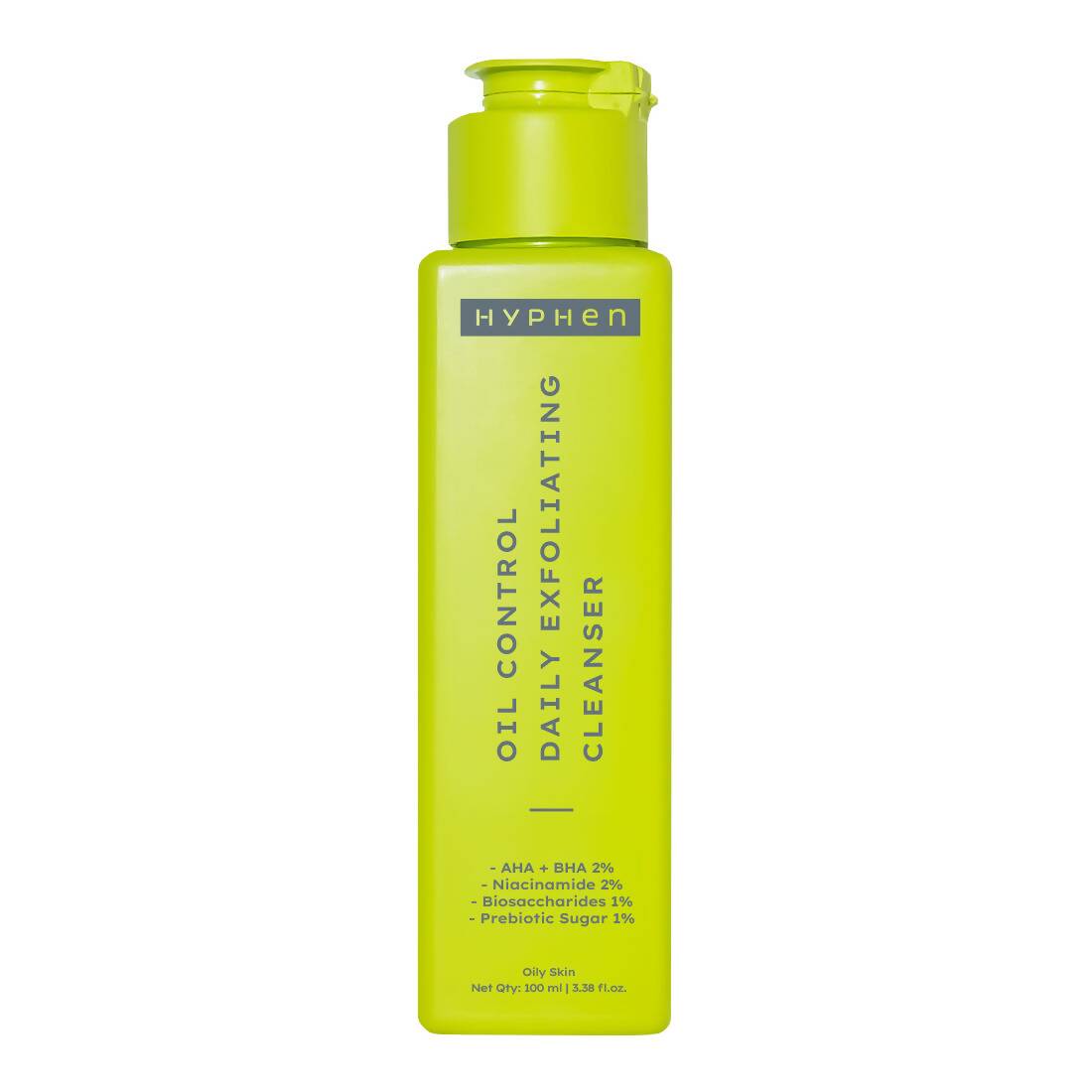 Hyphen By Kriti Sanon Oil Control Daily Cleanser, 2% AHA + BHA Salicylic Acid Face Wash, Deep Cleanses & Removes Dirt, For Men & Women | Grocsy