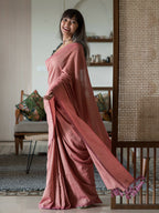 Suta Rose Solid Cotton Blend Saree | Grocsy