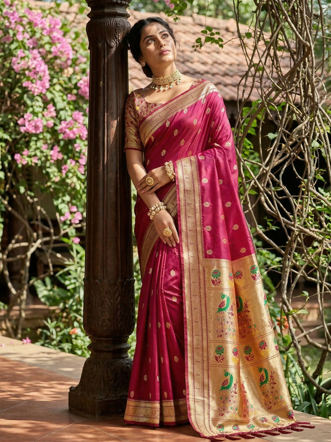 Shree Shyam Fashion Pink Soft Silk Saree | Grocsy
