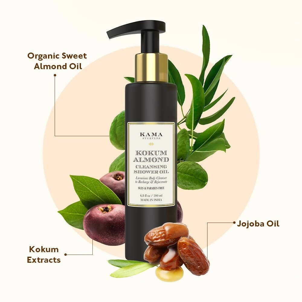 Kama Ayurveda Kokum Almond Cleansing Shower Oil | Grocsy