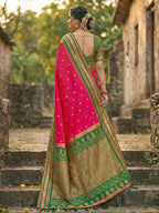 Shree Shyam Fashion Pink Soft Silk Saree | Grocsy