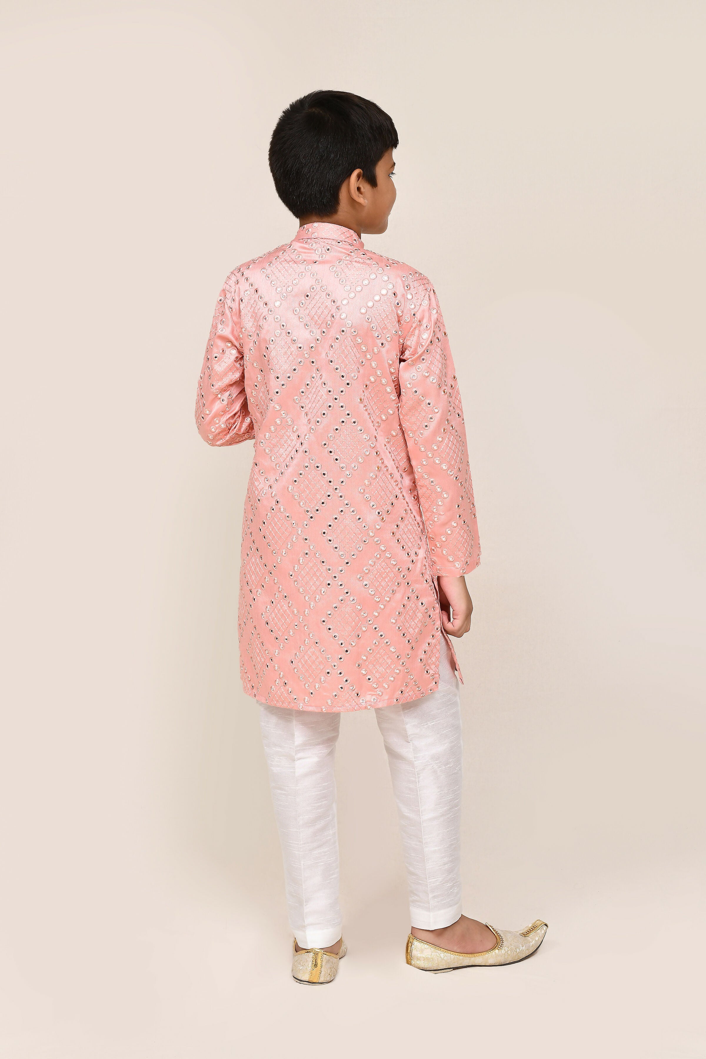 Joban Fashion Silk Pink Kurta With Straight Fit Pant | Grocsy