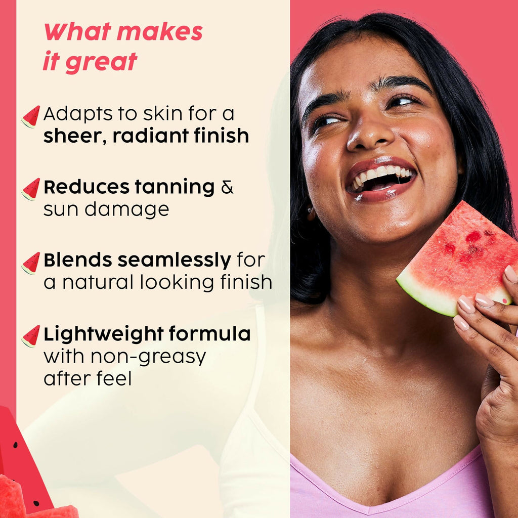PLIX The Plant Fix Watermelon Tint Twist Color-Adapting Sunscreen For Light Coverage & Instant Glow | Grocsy