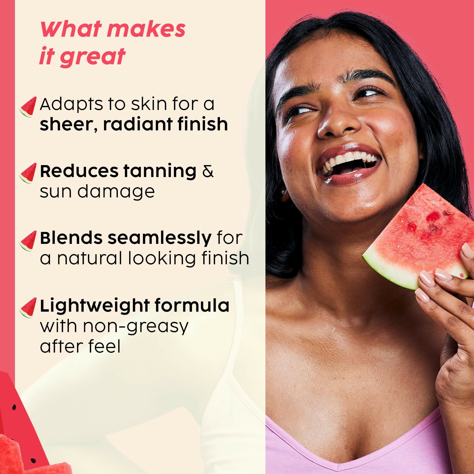 PLIX The Plant Fix Watermelon Tint Twist Color-Adapting Sunscreen For Light Coverage & Instant Glow | Grocsy