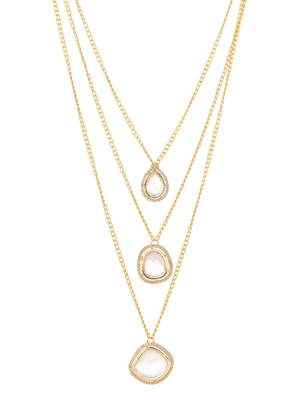 Ruby Raang Gold Kundan Layered Necklace | Grocsy