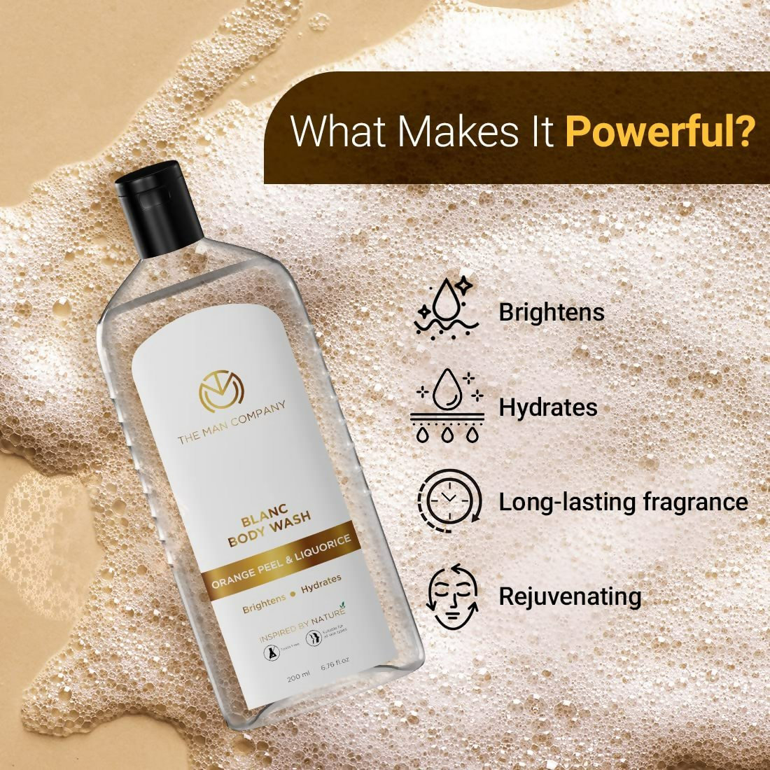 The Man Company Blanc Perfumed Body Wash For Men With Orange Peel & Liquorice | Grocsy