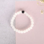 NVR Men & Women White Marbel Crystal Elasticated Bracelet | Grocsy
