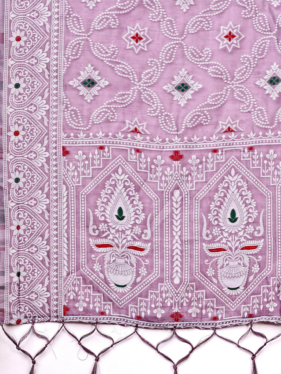 Shree Shyam Fashion Pankhuri Purple Linen Cotton Saree | Grocsy