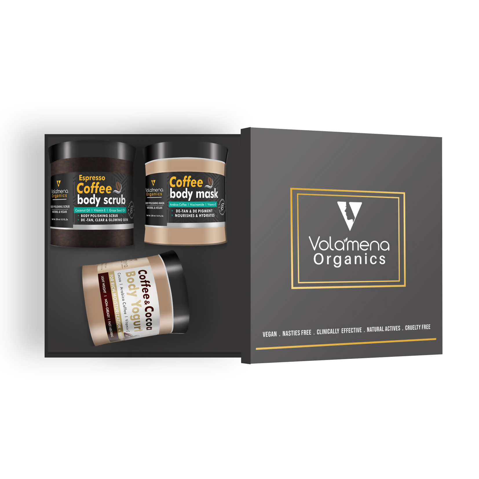 Volamena Organics Coffee De-Tan Body Polishing Kit | Grocsy