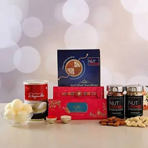 Ganesha Rakhi With Dry Fruits & Rasgulla | Grocsy