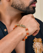 VOJ Gold-Polished Rudraksh Mahakal Bracelet | Grocsy