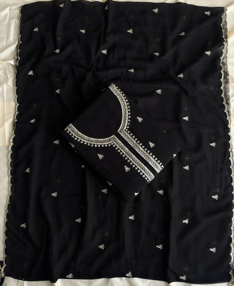 KC Bollywood Style Black Georgette Suit For Women | Grocsy
