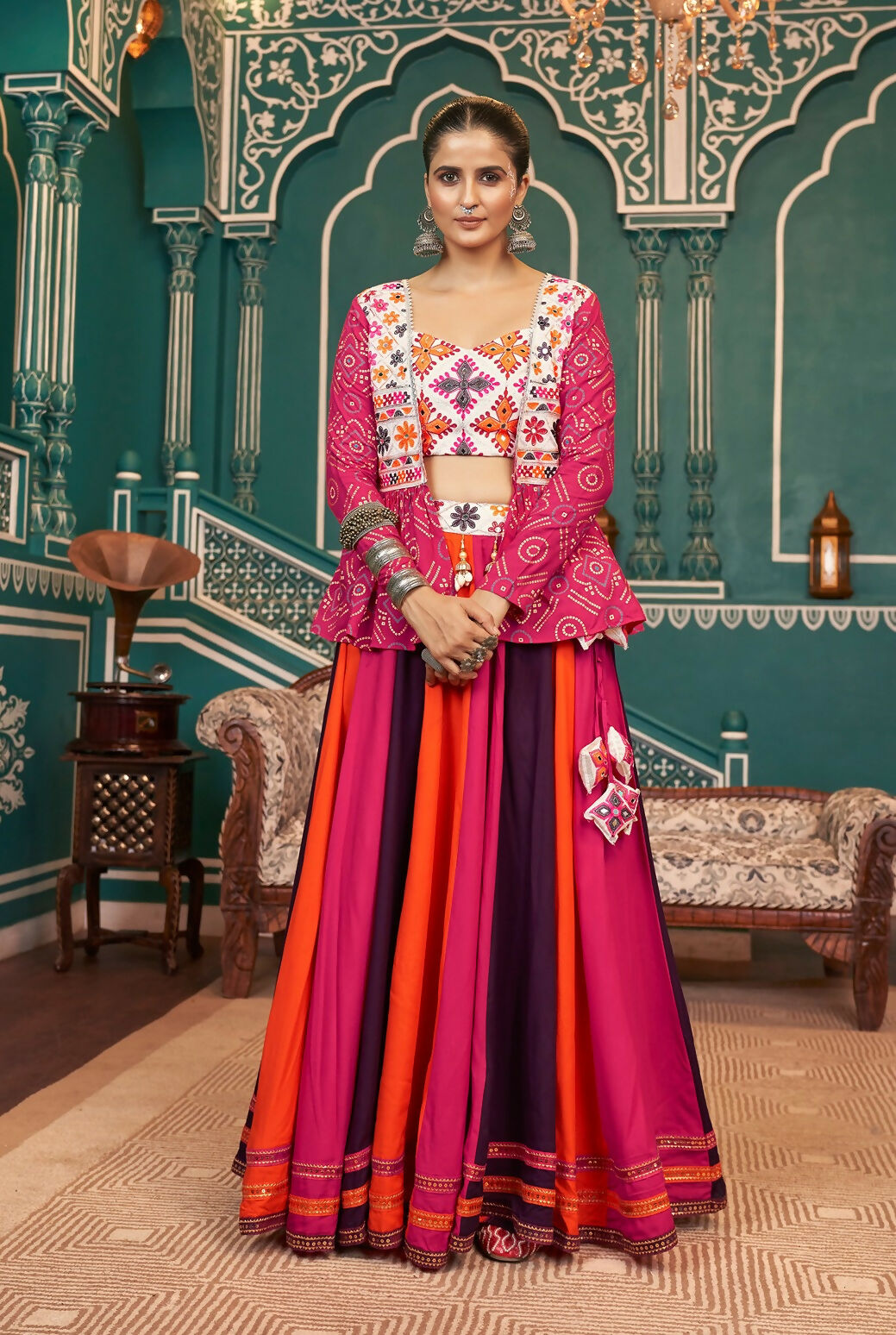 AI Fashion Multi Color Viscose Rayon Designer Navratri Lehenga Choli Collection | Grocsy
