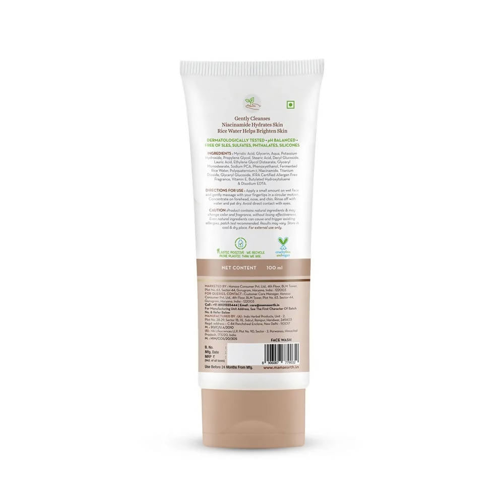 Mamaearth Rice Face Wash With Rice Water & Niacinamide | Grocsy