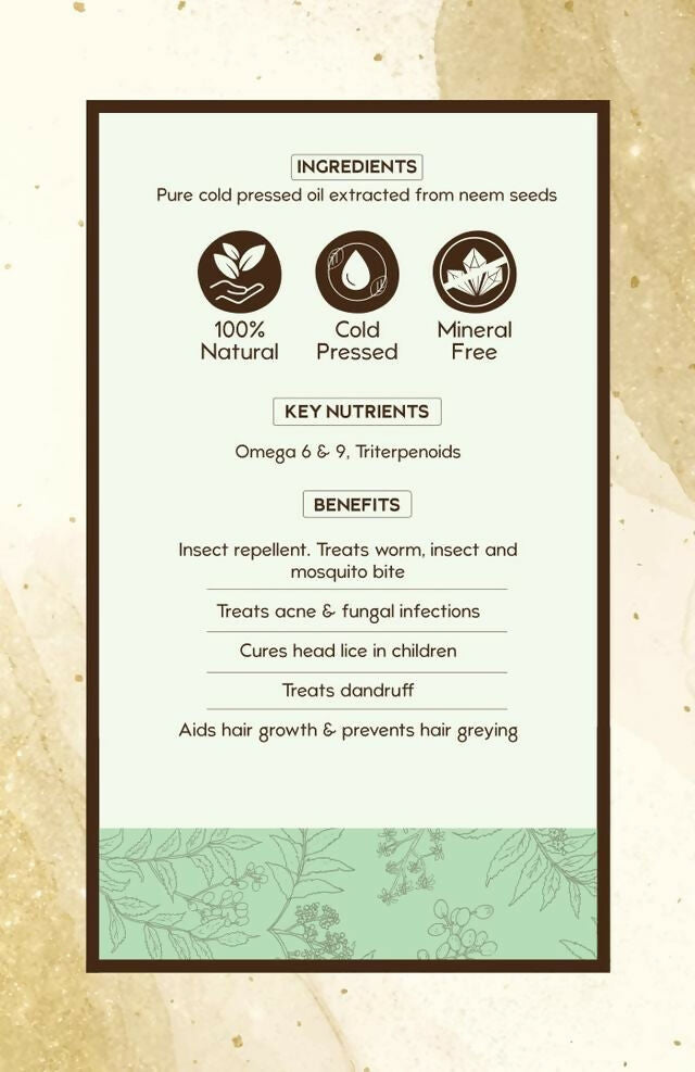 Nat Habit 100% Pure Cold Pressed Neem Oil | Grocsy