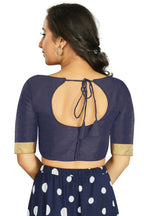 Aastha Fashion Women's Navy Blue Art Silk Designer Traditional Readymade Blouse | Grocsy
