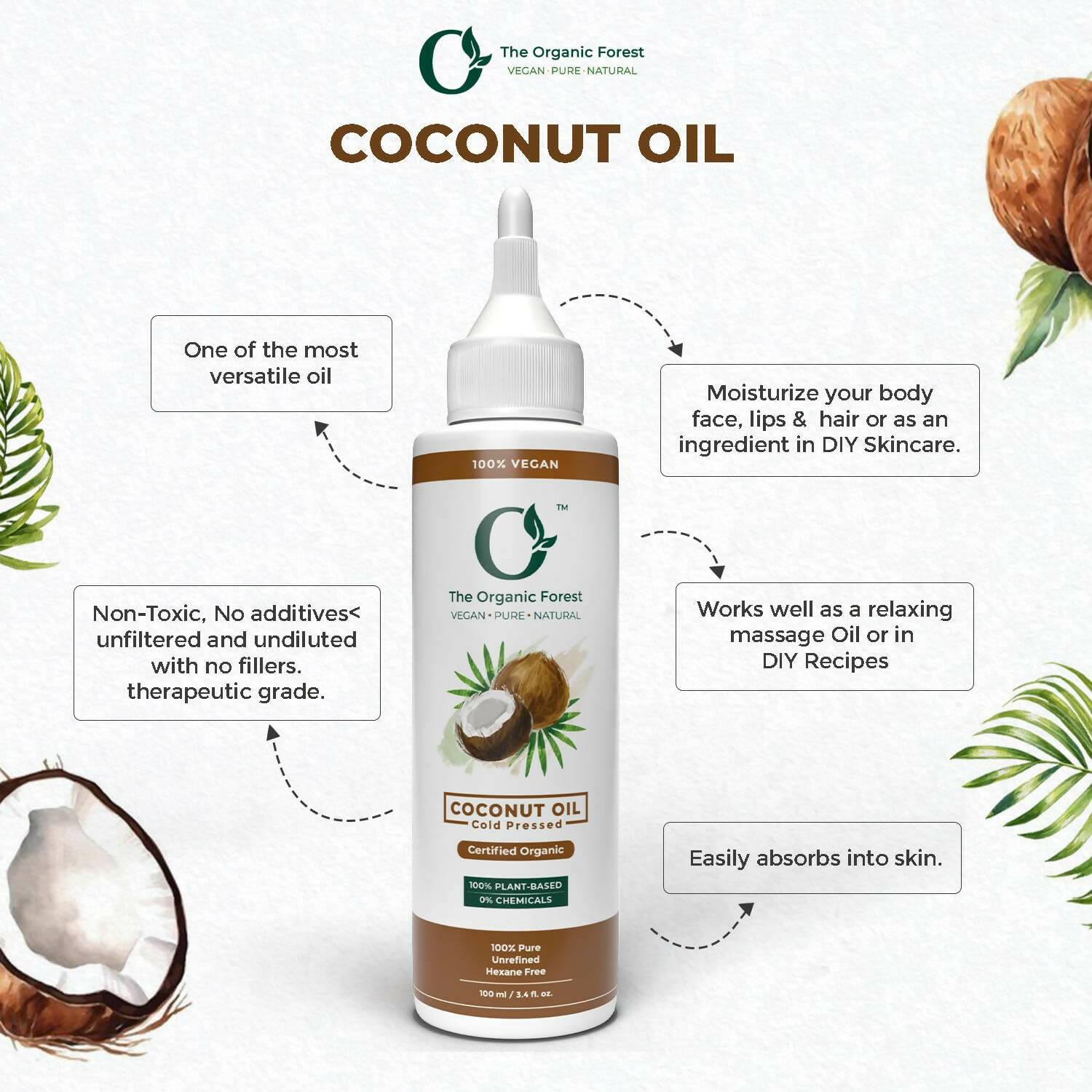 The Organic Forest Cold Pressed Coconut Oil | Grocsy