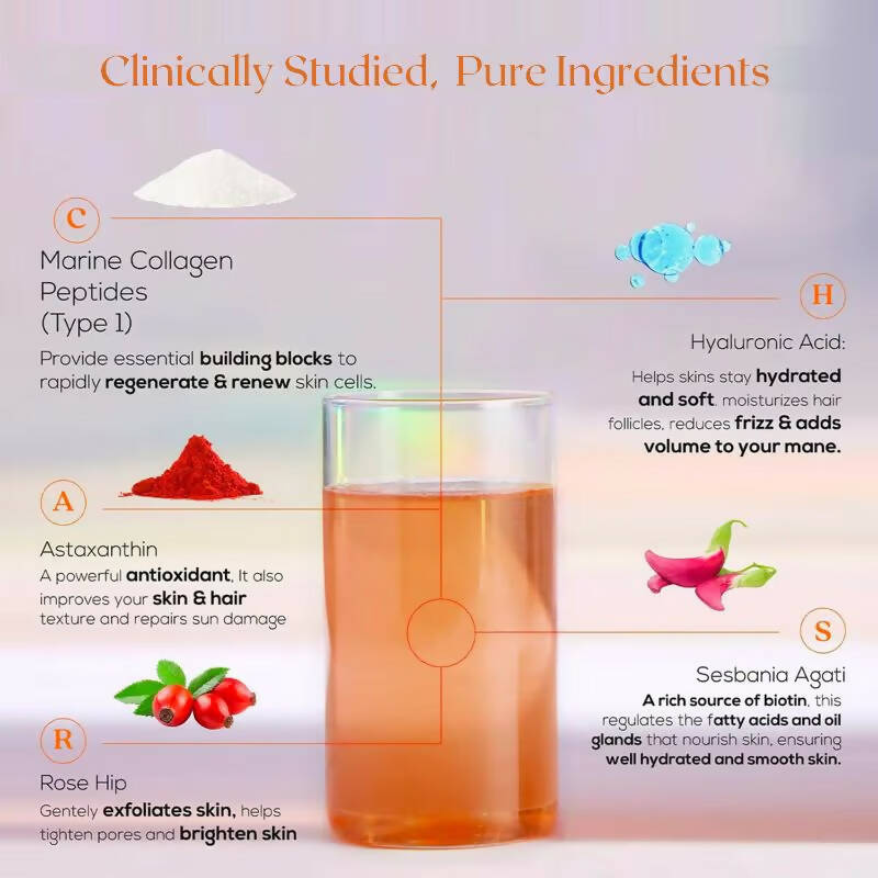 Wellbeing Nutrition Beauty Korean Marine Collagen Peptides - Strawberry & Watermelon | Grocsy