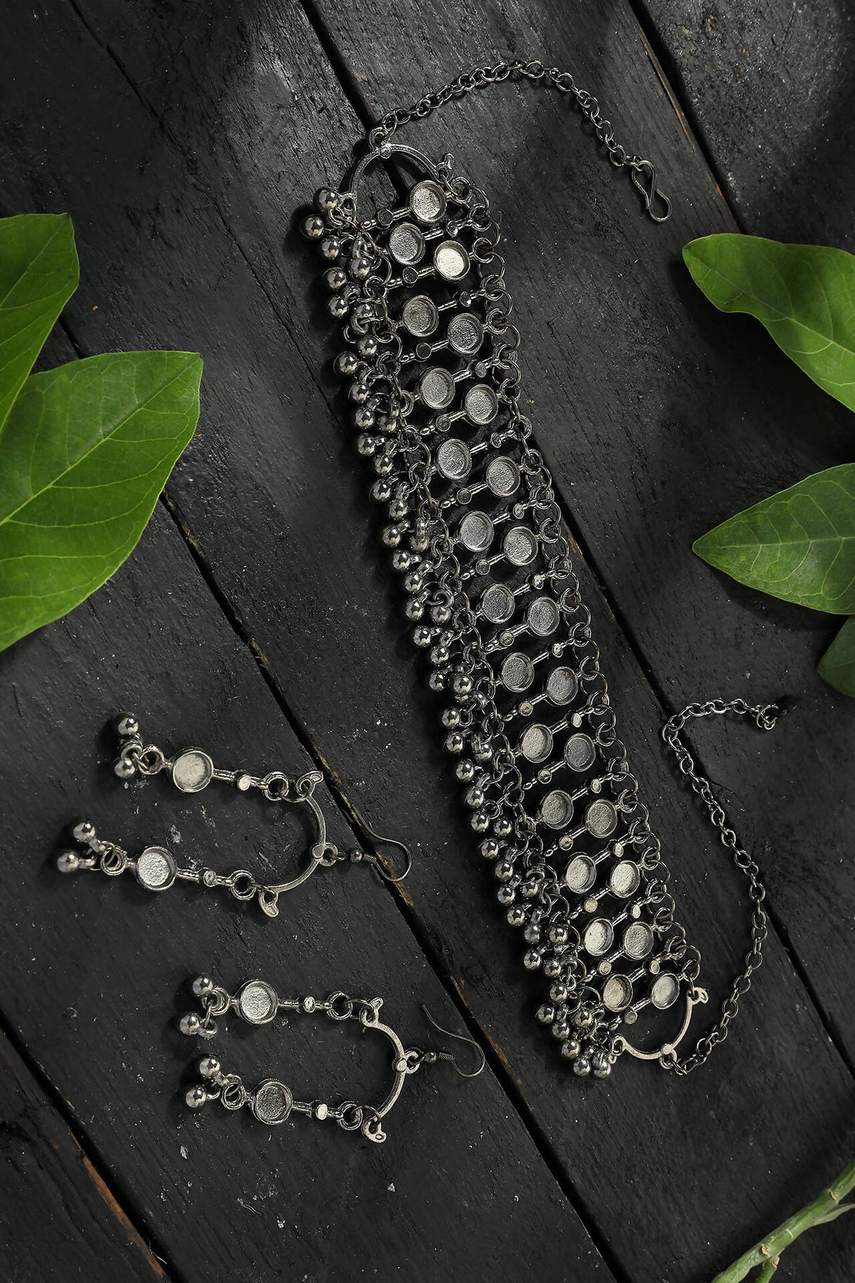 Mominos Fashion Johar Kamal Black-Plated Brass Finish Choker For Women | Grocsy
