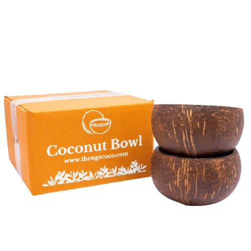 Thenga Natural Round Coconut Shell Bowl | Grocsy