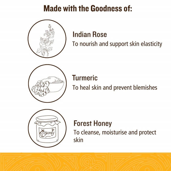 Soultree Indian Rose Face Wash With Turmeric & Honey | Grocsy