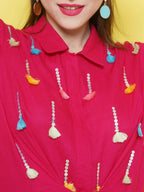 Women Republic Pink Rayon Indoester Set | Grocsy