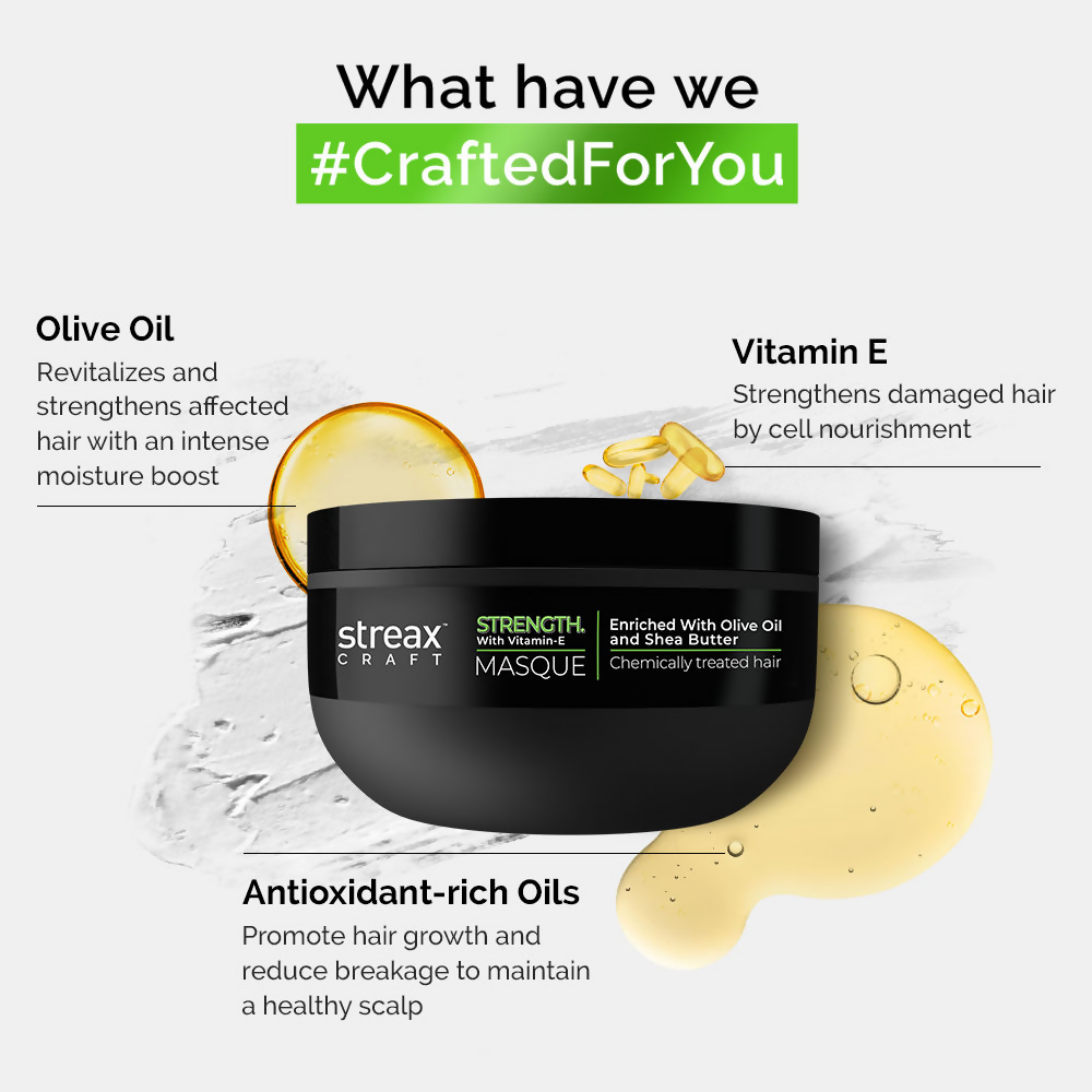 Streax Craft Strength Mask Hair Spa For Chemically Treated Hair Strength With Vitamin-E | Grocsy