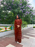 Joban Fashion Maroon Kurta Set Georgette Embroidery Sequence Work | Grocsy