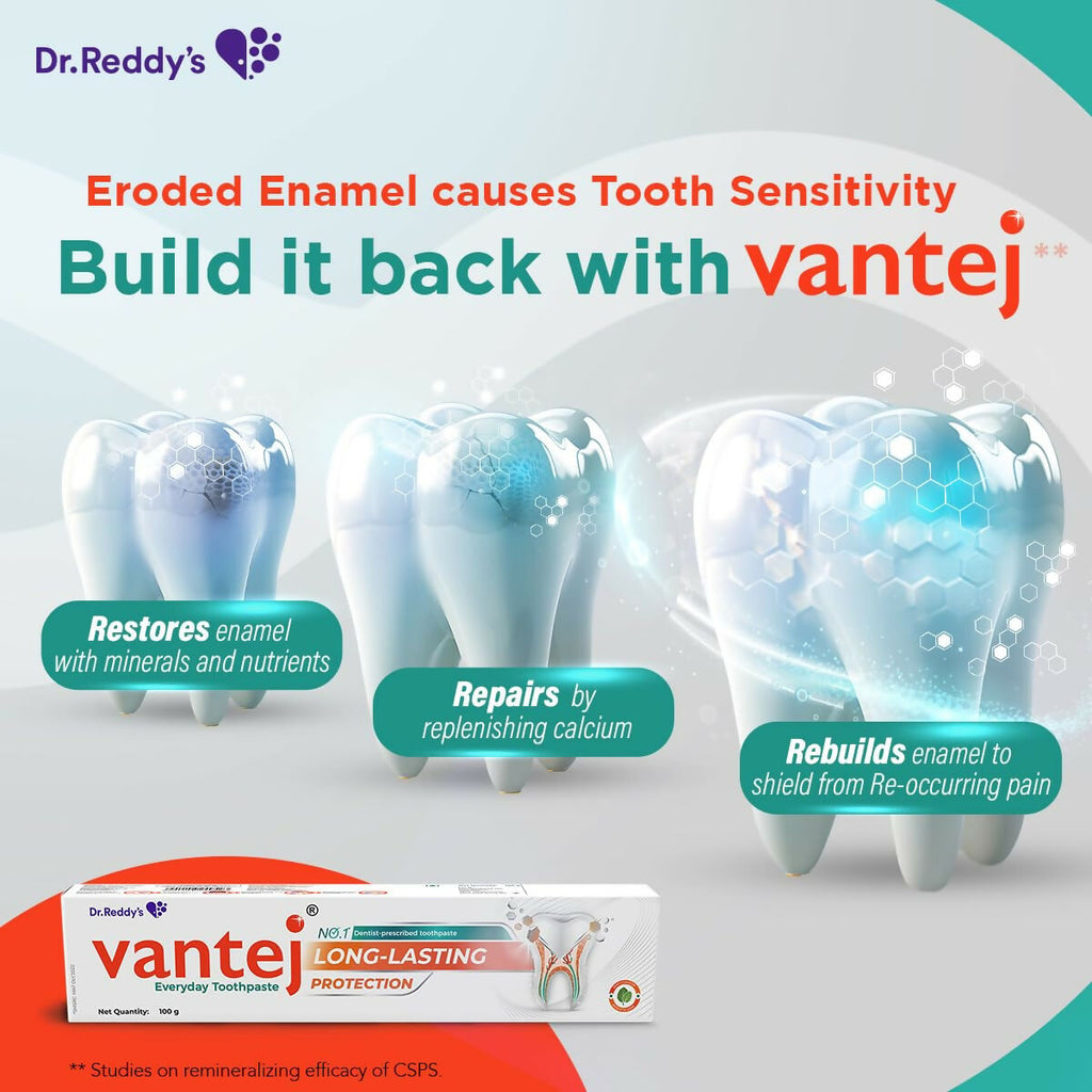Vantej Sensitivity Protection Toothpaste, Gives Long Lasting Sensitivity Protection & Tooth Sensitivity Healing | Grocsy
