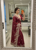 Teeya Creation New Trendy Party Wear Soft Silk Saree-Maroon | Grocsy